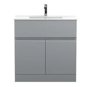 Urban 800mm Free-standing Single Vanity Unit Satin Grey