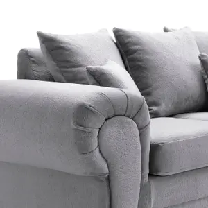 Verona Corner Sofa in Light Grey Crushed Chenille