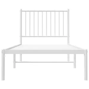 Berkfield Metal Bed Frame with Headboard White 80x200 cm