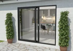 Green & Taylor Black Aluminium External Sliding Doors - RH Sliding / LH Fixed - 2390 x 2090mm (WxH)