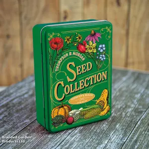 Thompson & Morgan - Seed Storage Tin + 10 Packets of Flower Seed