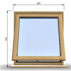 895mm (W) x 995mm (H) Wooden Stormproof Window - 1 Window (Opening) - Toughened Safety Glass