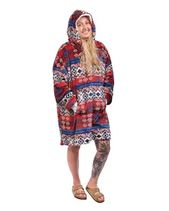 Eskimo Sherpa Lined Blanket Fleece Hoodie Multi