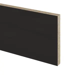 GoodHome Verbena Charcoal Painted wood effect Square edge Matt charcoal shaker Plinth, (L)2400mm