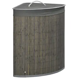 Fabric Laundry Hamper with Handles Grey