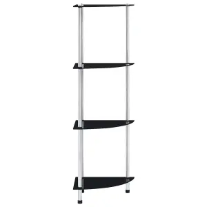 Berkfield 4-Tier Shelf Black 30x30x100 cm Tempered Glass