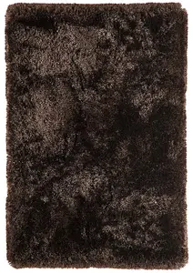 Plush Dark Chocolate Luxury Shaggy Polyester Handmade Luxurious Sparkle Modern Rug for Living Room and Bedroom-70cm X 140cm