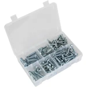 Comprehensive 144 Piece Setscrew Assortment - UNF Thread Sizes 1/4" to 3/8" in Storage Box