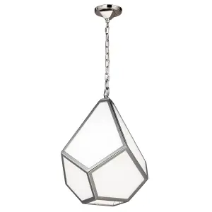 1 Bulb Ceiling Pendant Light Fitting Highly Polished Nickel LED E27 60W