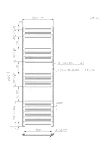 Right Radiators 1600x500 mm Straight Heated Towel Rail Radiator Bathroom Ladder Warmer Chrome