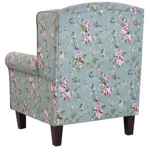 Wingback Chair HAMAR with Footstool Fabric Green