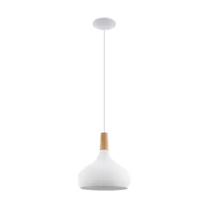 EGLO Sabinar Metal/Wood Single Pendant Light