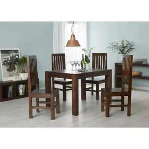 Dakota Mango Wooden 4Ft Medium Dining Table Set With 4 Chairs