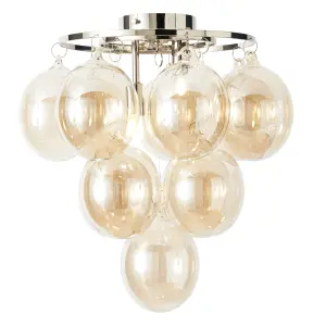 Litecraft Visconte Maiori Champagne Large Flush Ceiling Light