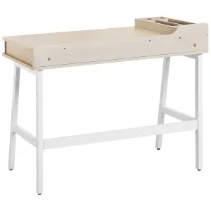 Home Office Desk with Storage White PARAMARIBO