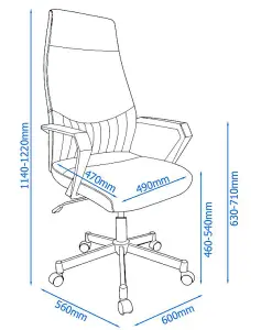 Brooklyn Office chair with high back in black