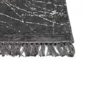 Viscose Area Rug 160 x 230 cm Dark Grey HANLI