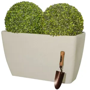 Primrose Stone Effect Trough Planter in White 75cm