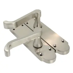 Epsom Door Handles Internal Latch Scroll Lever - Satin Pack Hinges