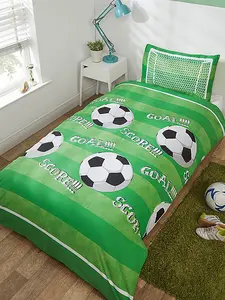 Goal Football Single Duvet Cover and Pillowcase Set