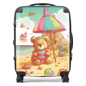 Teddy Bead On A Beach Holiday Suitcase - Large