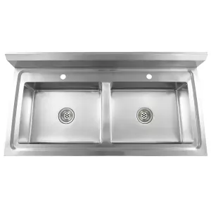 Berkfield Kitchen Sink Double Basin Stainless Steel