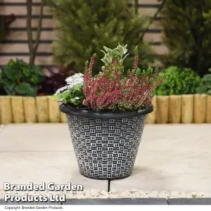 Weave Effect Planter 30.5cm Diameter Garden Outdoor Patio (x1)