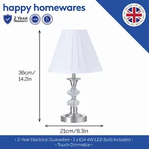 Contemporary Satin Nickel Power Saving and Eco Friendly LED Touch Table Lamp