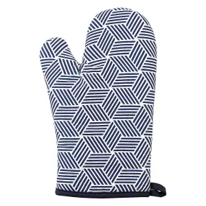 Interiors by Premier Modern Retro White / Blue Single Oven Glove