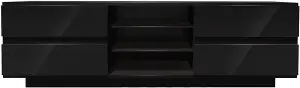 Homeology Avitus Gloss Black with 4-Black Drawer TV Stand for up to 65" Flat Screen LED and LCD TV Cabinet