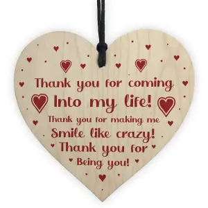 Thank You Gift For Husband Wife Boyfriend Girlfriend Wood Heart Love Plaque