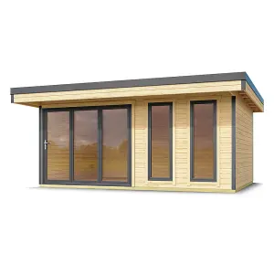 Lasita Domeo 8 Garden Summer House - 5m x 4m - Modern Garden Office Double Glazed