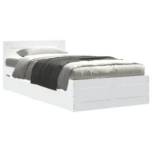 Berkfield Bed Frame with Headboard without Mattress White 100x200 cm