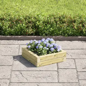 OutdoorGardens Stackable Wooden Square Planter - 450mm