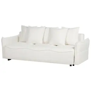 Beliani Modern Sofa Bed KRAMA White Boucle