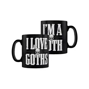 Grindstore I Love Goths & I Am A Goth Mug Set (Pack of 2) Black/White (One Size)