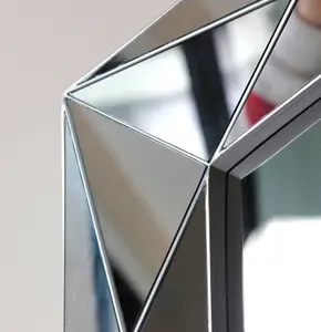 Large Jewel Cut Bevelled Wall Mirror