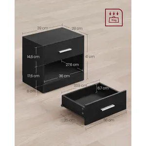 Meraya Bedside Table (Set of 2) Classic Black