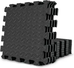 Black Interlocking floor tile 60 x 60cm (64 SQ.FT), Pack of 16 Mats