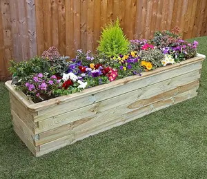 Zest Rectangular Sleeper Raised Wooden Bed Garden Planter 1.8m x 0.45m