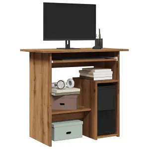 Berkfield Desk Artisan Oak 80x45x74 cm Engineered Wood