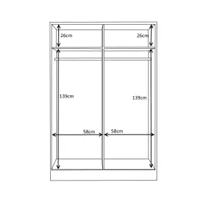 REFLECT XL 2 Door Sliding Wardrobe in Gloss White Door Fronts and Matt White Carcass