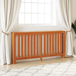 Radiator Cover Wax Brown 169x19x84 cm Solid Wood Pine