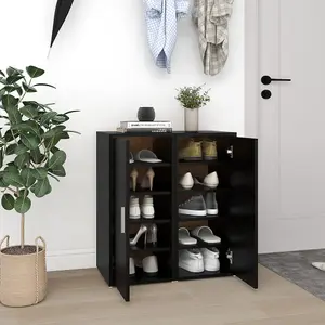 Berkfield Shoe Cabinets 2 pcs Black 32x35x70 cm Engineered Wood