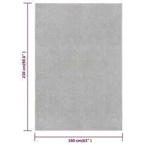 Rug Short Pile 160x230 cm Light Grey