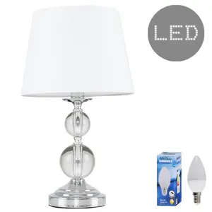 Feist 44.5Cm Clear Table Lamp White / LED Bulb