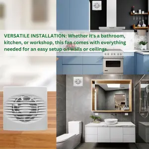 100mm Silent Bathroom Extractor Fan with Timer and Hygrostat