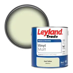 Leyland Trade Vinyl Matt Walls & Ceilings Emulsion Paint Cool Yellow (PPG1216-2) 2.5L