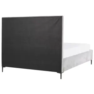 Velvet EU Super King Size Ottoman Bed Grey SEZANNE