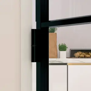 Berkfield Interior Door Black 93x201.5 cm Tempered Glass&Aluminium